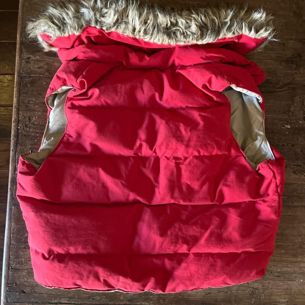 Vintage Ralph Lauren Denim and Supply Faux Fur Red puffer Zip Up - Picture 3 of 4
